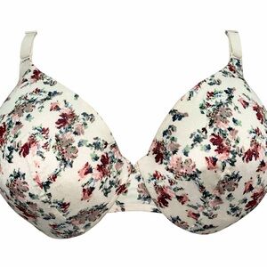 Lane Bryant Floral Print Bra - Cream and Pink